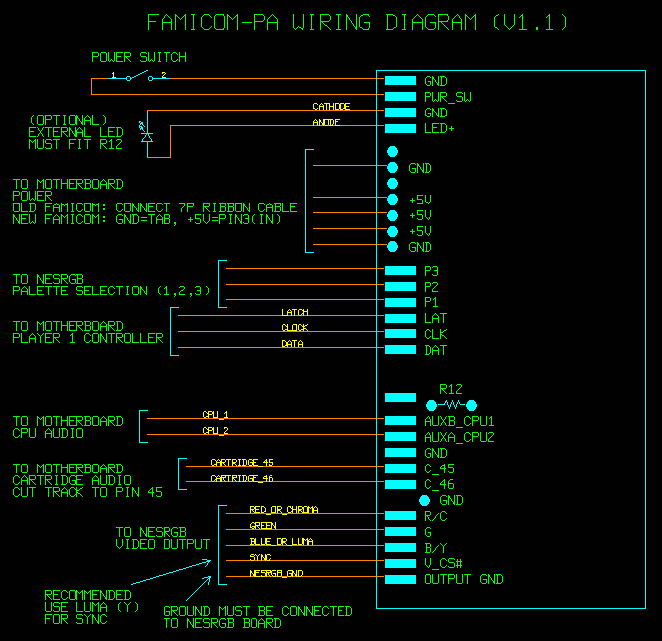 famicom wiring diagram